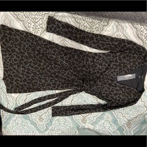Ann Taylor cheetah print wrap dress